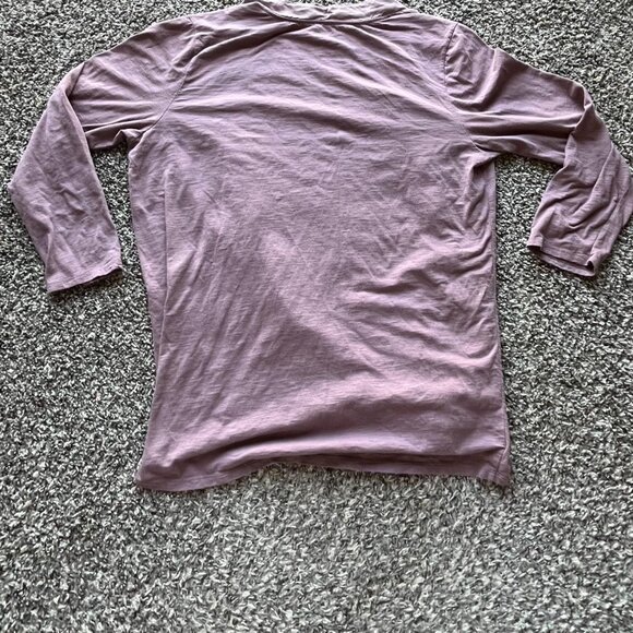 Garnet Hill Cardigan Womens XL Light Pink/Purple 3/4 Sleeve Cotton & Silk - Picture 3 of 6